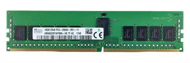 Memory RAM 1x 16GB Hynix ECC REGISTERED DDR4 2Rx8 2666MHZ PC4-21300 RDIMM | HMA82GR7AFR8N-VK