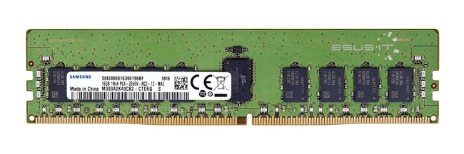 Memory RAM 1x 16GB Samsung ECC REGISTERED DDR4 1Rx4 2666MHZ PC4-21300 RDIMM | M393A2K40CB2-CTD