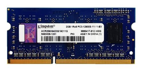 Memory RAM 1x 2GB Kingston SO-DIMM DDR3 1600MHz PC3-12800 | ACR256X64D3S16C11G 