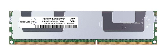 Memory RAM 1x 32GB ESUS IT ECC LOAD REDUCED DDR3 4Rx4 1866MHz PC3-14900 LRDIMM | ESUD31866LQ4/32G