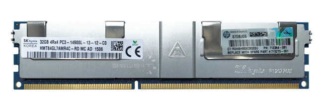 Memory RAM 1x 32GB Hynix ECC LOAD REDUCED DDR3 4Rx4 1866MHz PC3-14900 LRDIMM | HMT84GL7AMR4C-RD