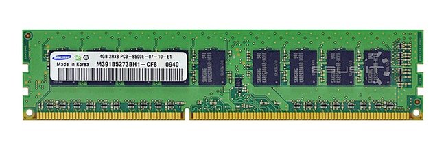 Memory RAM 1x 4GB Samsung ECC UNBUFFERED DDR3  1066MHz PC3-8500 UDIMM | M391B5273BH1-CF8 