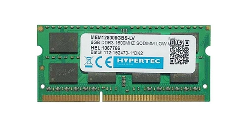 Memory RAM 1x 8GB HYPERTEC SO-DIMM DDR3 1600MHz PC3-12800 | MEM128008GBS-LV