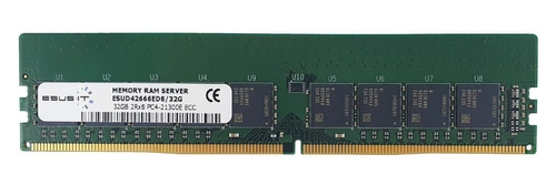 Memory RAM 1x 32GB ESUS IT ECC UNBUFFERED DDR4 2Rx8 2666MHZ PC4-21300 UDIMM | ESUD42666ED8/32G